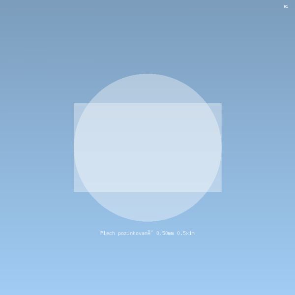 Plech pozinkovaný 0.50mm 0.5x1m