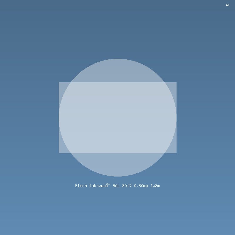 Plech lakovaný RAL 8017 0.50mm 1x2m