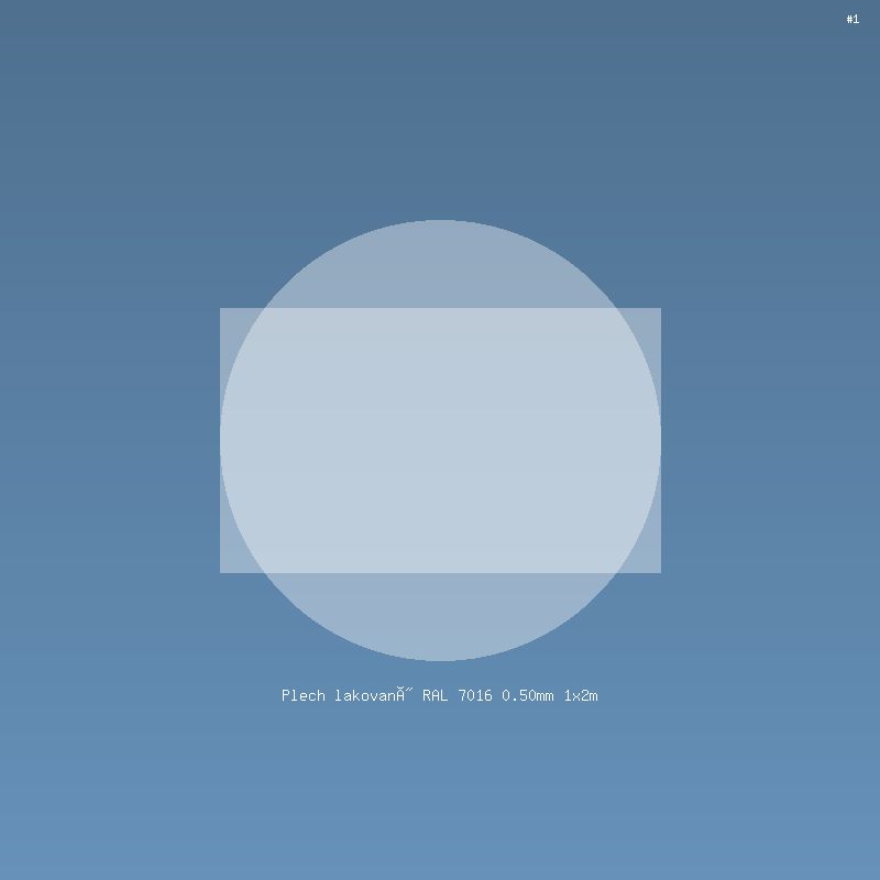 Plech lakovaný RAL 7016 0.50mm 1x2m