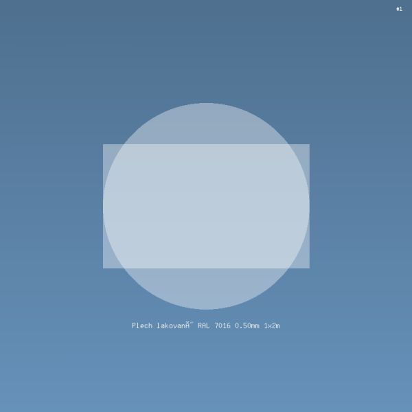 Plech lakovaný RAL 7016 0.50mm 1x2m