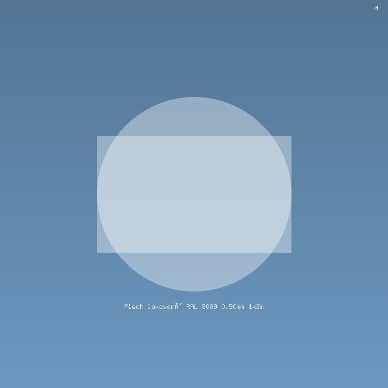 Plech lakovaný RAL 3009 0.50mm 1x2m