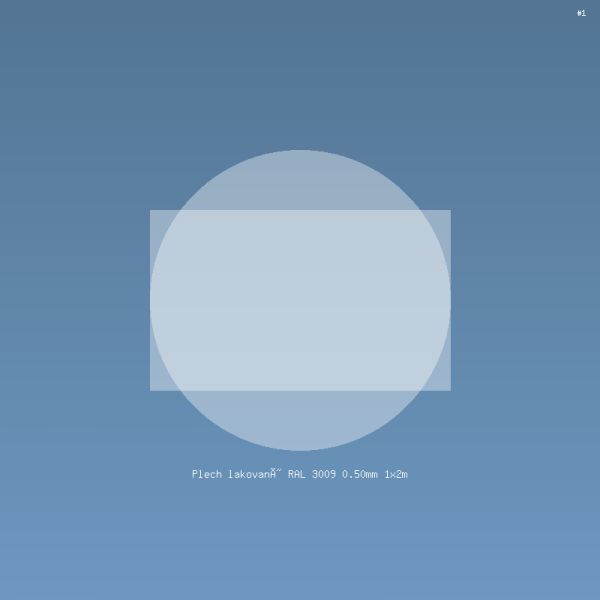 Plech lakovaný RAL 3009 0.50mm 1x2m