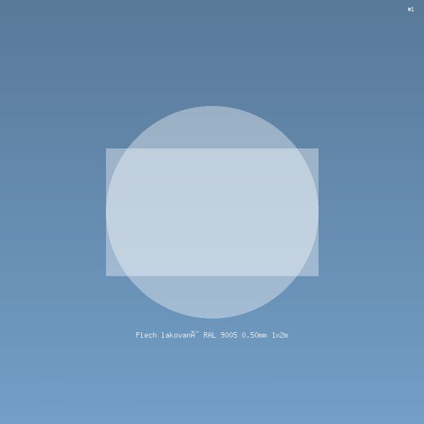 Plech lakovaný RAL 9005 0.50mm 1x2m