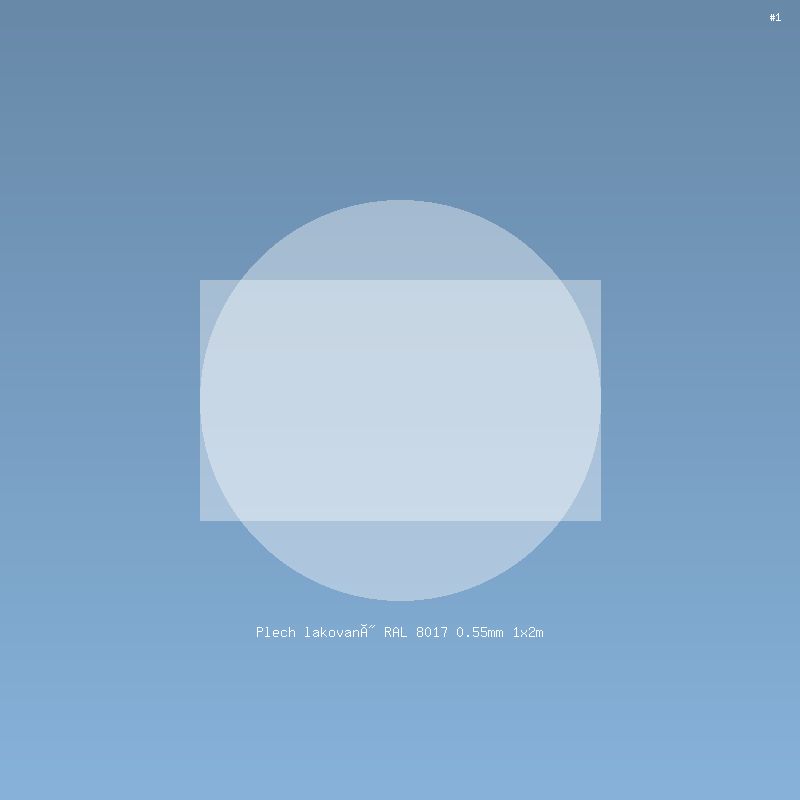 Plech lakovaný RAL 8017 0.55mm 1x2m