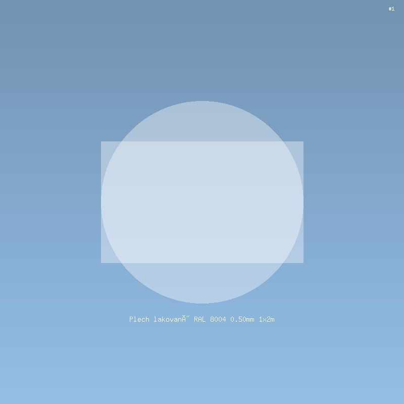 Plech lakovaný RAL 8004 0.50mm 1x2m