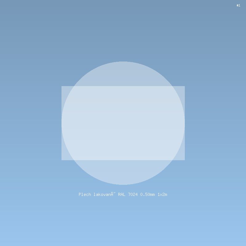 Plech lakovaný RAL 7024 0.50mm 1x2m