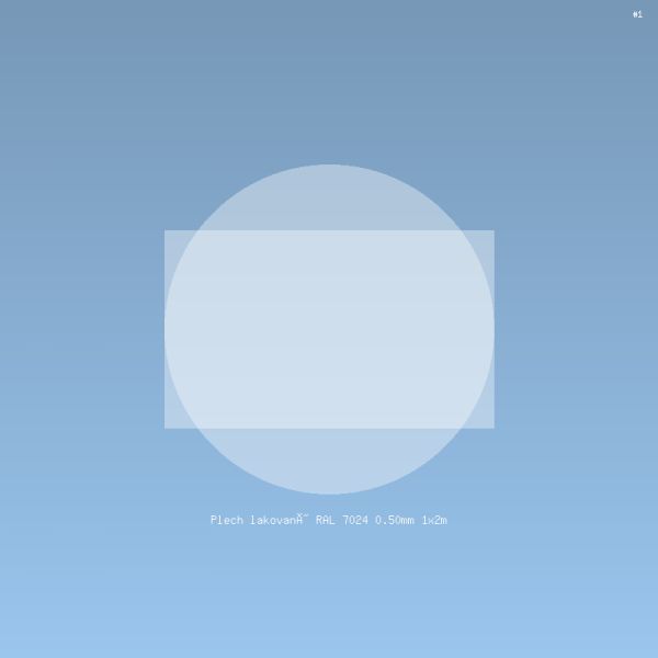 Plech lakovaný RAL 7024 0.50mm 1x2m