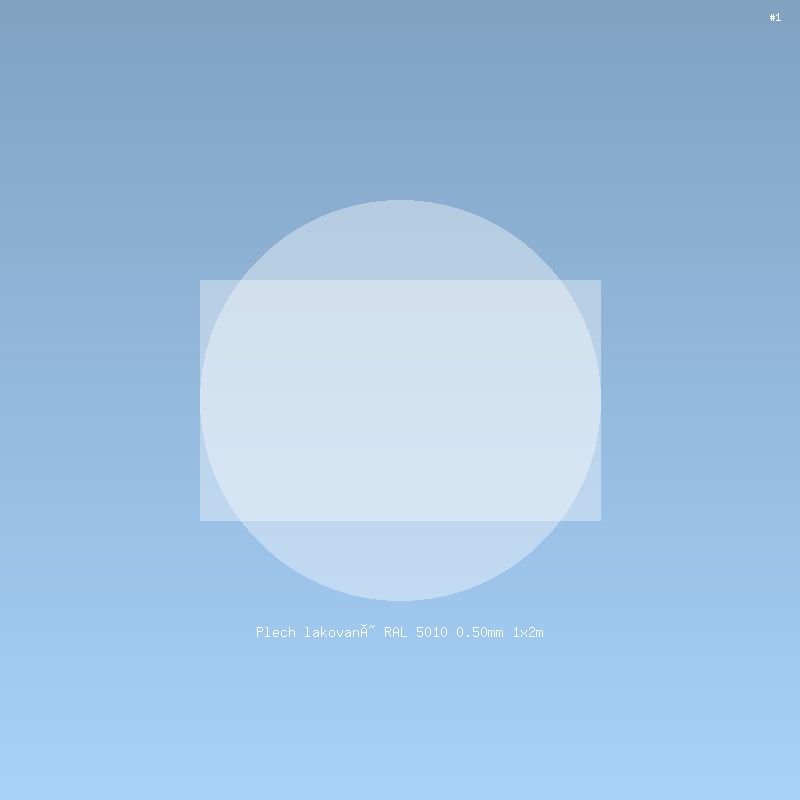 Plech lakovaný RAL 5010 0.50mm 1x2m