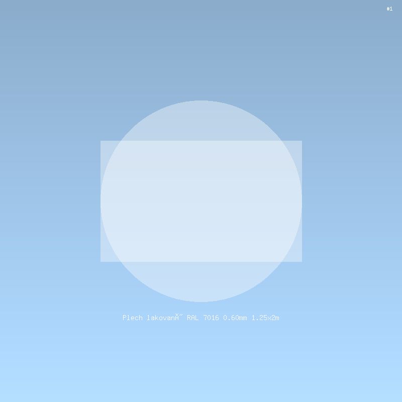 Plech lakovaný RAL 7016 0.60mm 1.25x2m