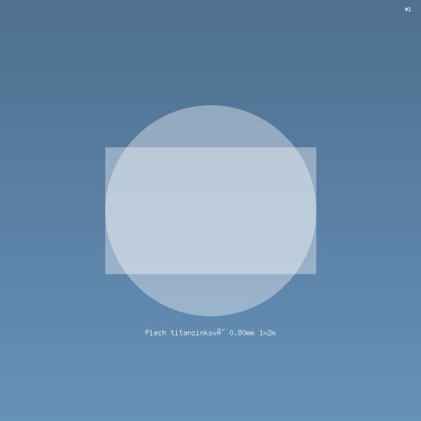 Plech titanzinkový 0.80mm 1x2m