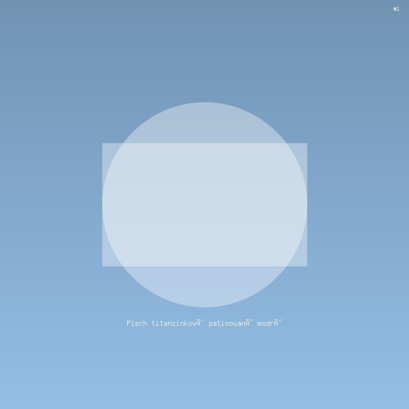 Plech titanzinkový patinovaný modrý